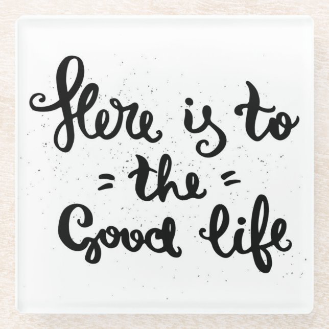 Dessous-de-verre En Verre Voici à la bonne vie (Devant)