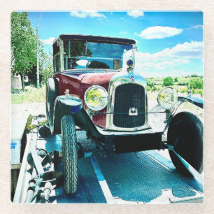 Dessous-de-verre En Verre Voiture Citroen sur une remorque en France