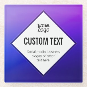 Dessous-de-verre En Verre Votre logo et texte personnalisable Ombre violet