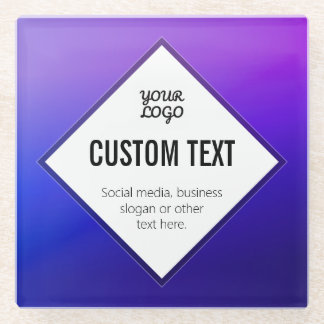 Dessous-de-verre En Verre Votre logo et texte personnalisable | Ombre violet