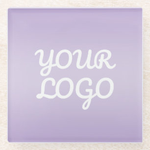 Dessous-de-verre En Verre Votre logo & ombre simple moderne Lavande
