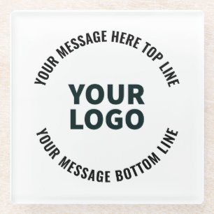 Dessous-de-verre En Verre Votre logo ou image   Texte modifié en gras