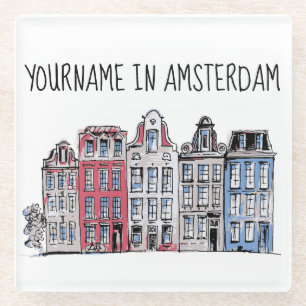 Dessous-de-verre En Verre Votre nom dans Amsterdam Waterfront Damrak Builds