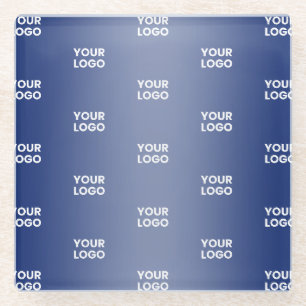 Dessous-de-verre En Verre Votre simple logo répétitif   Dégradé bleu