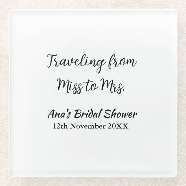 Dessous-de-verre En Verre Voyage enterrement de vie de jeune fille ajoutez n (Devant)