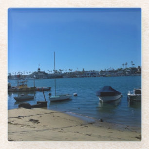 Dessous-de-verre En Verre Vue de Balboa Island, Newport Beach, Californie