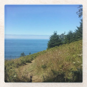 Dessous-de-verre En Verre Vue de Hart's Cove Trail, Côte de l'Oregon