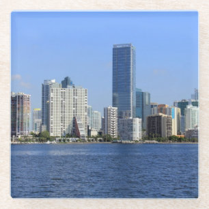 Dessous-de-verre En Verre Vue d'horizon de Miami