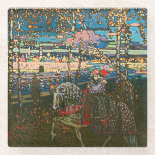 Dessous-de-verre En Verre Wassily Kandinsky Le Couple à Cheval Art Russe