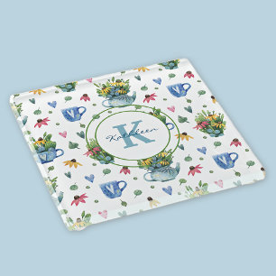 Dessous-de-verre En Verre Whimsical Watercolor Fleur sauvage Tea Party