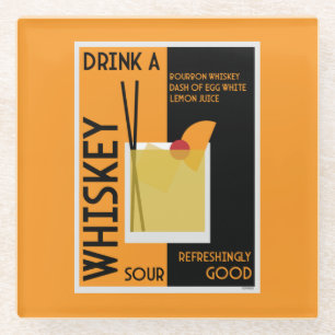 Dessous-de-verre En Verre Whiskey Sour Cocktail Napkin