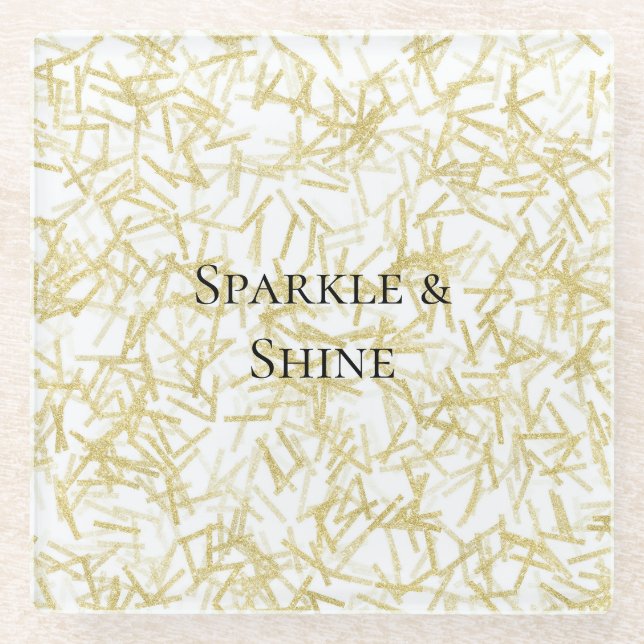Dessous-de-verre En Verre White Gold Glam Glitzy Sparkle Christmas (Devant)