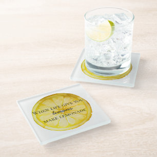 Dessous-de-verre En Verre White Life vous donne une citation de citron