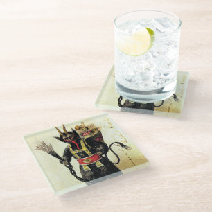 Dessous-de-verre En Verre Wicked Krampus Scary Demon Holiday Christmas Xmas
