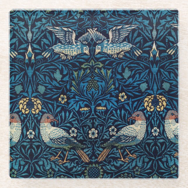 Dessous-de-verre En Verre William Morris Blue Birds Tapestry Classic (Devant)
