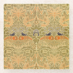 Dessous-de-verre En Verre William Morris Peacock & Dragon Arts & Artisanat