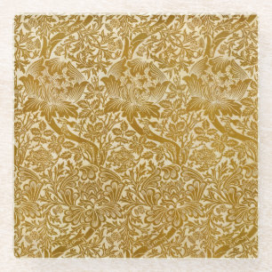 Dessous-de-verre En Verre William Morris Rose & chardon Floral Golden