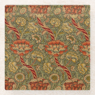 Dessous-de-verre En Verre William Morris Wandle Anglais Floral Damask Design