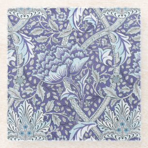 Dessous-de-verre En Verre William Morris Windrush fleurs bleues