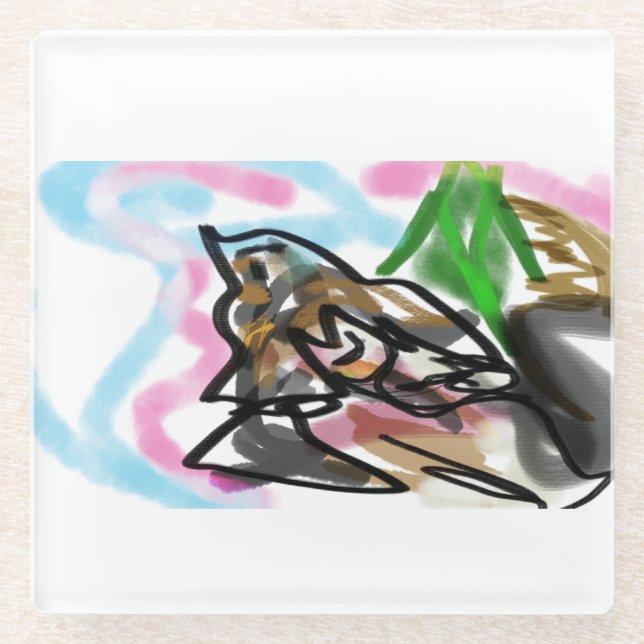 Dessous-de-verre En Verre Wolf autumn joy (Devant)