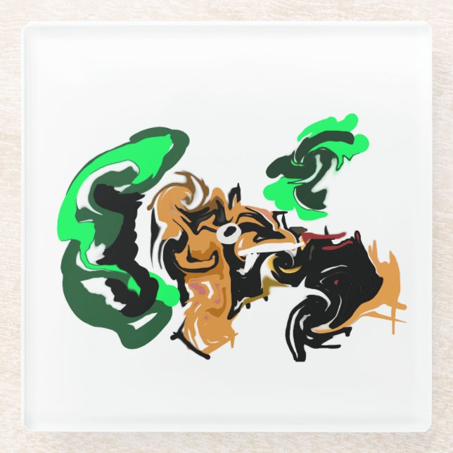 Dessous-de-verre En Verre Wolf  winter  joy (Devant)