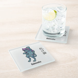 Dessous-de-verre En Verre Yokai japonais Bakeneko - Chat mystérieux