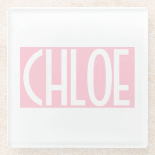 Dessous-de-verre En Verre Your Bold White Text on Light Pink