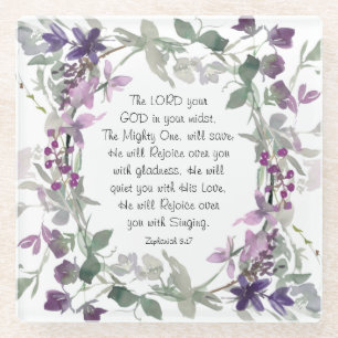 Dessous-de-verre En Verre Zéphanie 3:17 Il se réjouira de toi