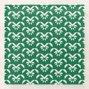 Dessous-de-verre En Verre Zigzag floral vert