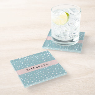 Dessous-de-verre En Verre Zones Dalmatiennes Bleues, Points Dalmatiens, Votr