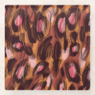 Dessous-de-verre En Verre Zones léopard Motif animal africain