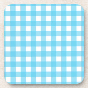 Dessous-de-verre En vichy bleu cérusé clair