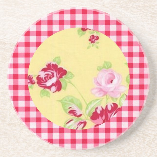 Dessous de verre En vichy rose (Devant)