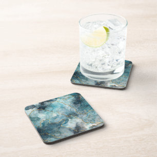 Dessous-de-verre encre d'alcool bleu