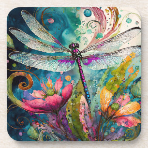 Dessous-de-verre Encre et stylo Aquarelle Dragonfly Plastique dur