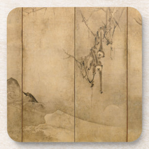Dessous-de-verre Encre japonaise sur papier Gibbons Primates & Pays