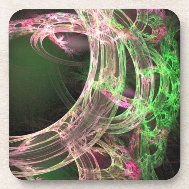 Dessous-de-verre Énergie rose et verte (Devant)