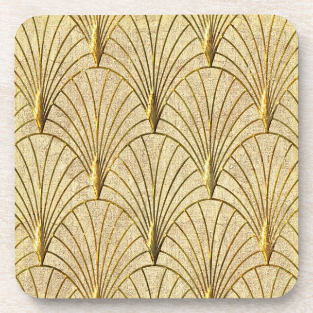 Dessous-de-verre Ensemble de 6 Gold Art Déco (Devant)