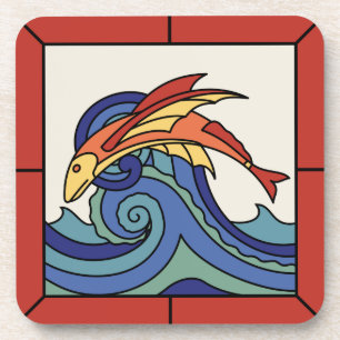 Dessous-de-verre Ensemble de carreaux de Catalina Island des années