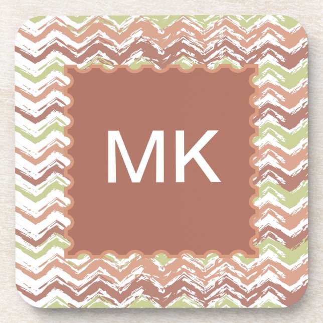 Dessous-de-verre Épice de scribble Chevron ZigZag (Devant)