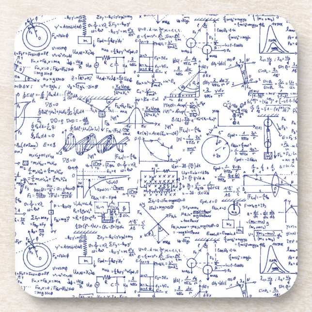 Dessous-de-verre Équations de physique dans le stylo bleu // (Devant)