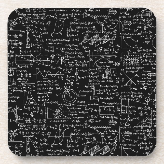 Dessous-de-verre Équations de physique sur //noir (Devant)