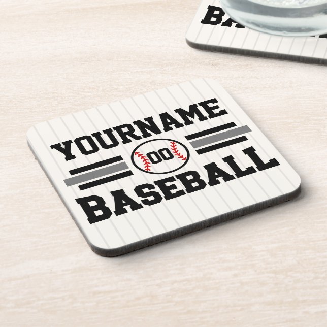 Dessous-de-verre Équipe de joueurs de baseball rétro personnalisés  (Côté gauche)