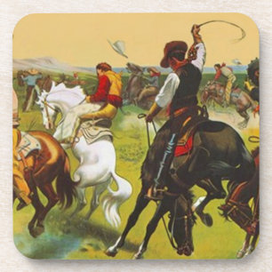 Dessous-de-verre Équitation occidentale sauvage de éclater de