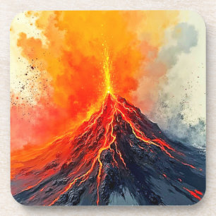 Dessous-de-verre Éruption volcanique : puissance brute