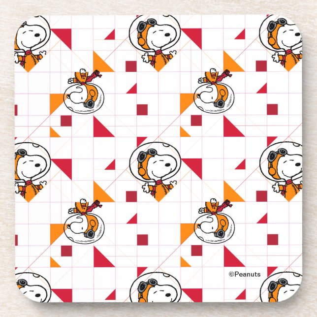 Dessous-de-verre ESPACE | Snoopy Space Suit Motif blanc (Devant)
