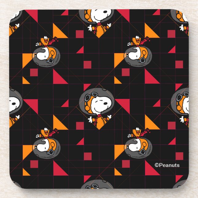 Dessous-de-verre ESPACE | Snoopy Space Suit Motif noir (Devant)
