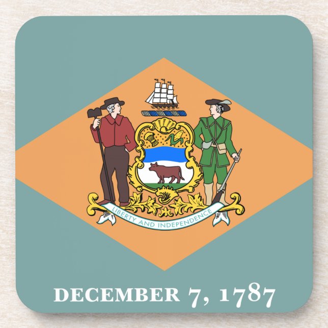Dessous-de-verre État du drapeau du Delaware (Devant)