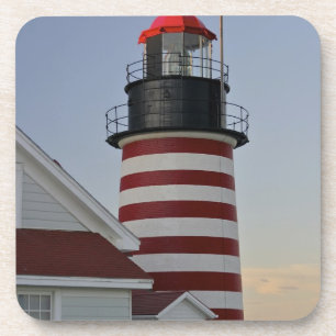 Dessous-de-verre États-Unis, Maine, Lubec. Phare de West Quoddy Hea