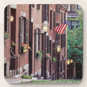 Dessous-de-verre États-Unis, Massachusetts, Boston, Maisons le long